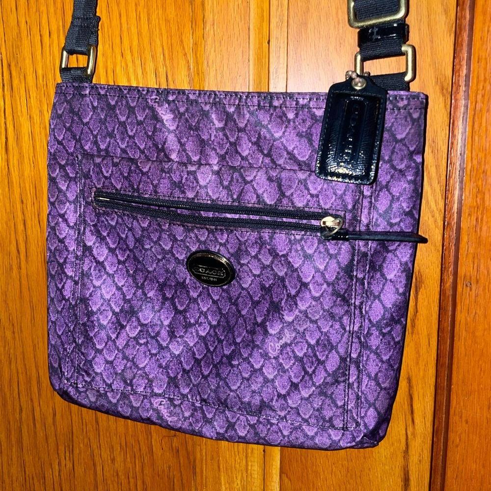 Coach Nylon Snake Print Crossbody Purse